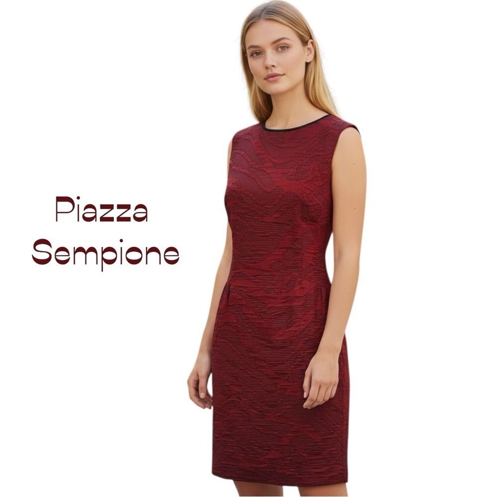Piazza Sempione Ruby Red Silk Blend Dress Size S Event Occasion Feminine